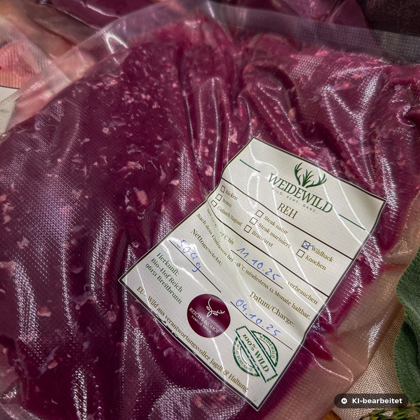 Reh Hackfleisch Wild mager und gesund - Feines Wildfleisch vom Jäger