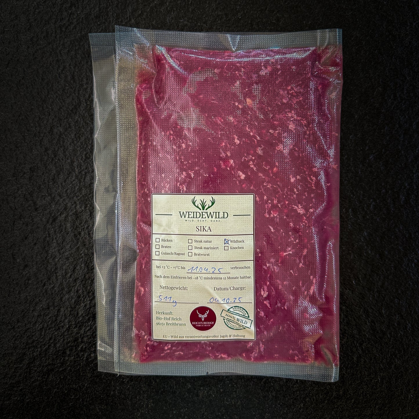 Sika Wild Hackfleisch für Burger und Frikadellen - Mageres Wildfleisch