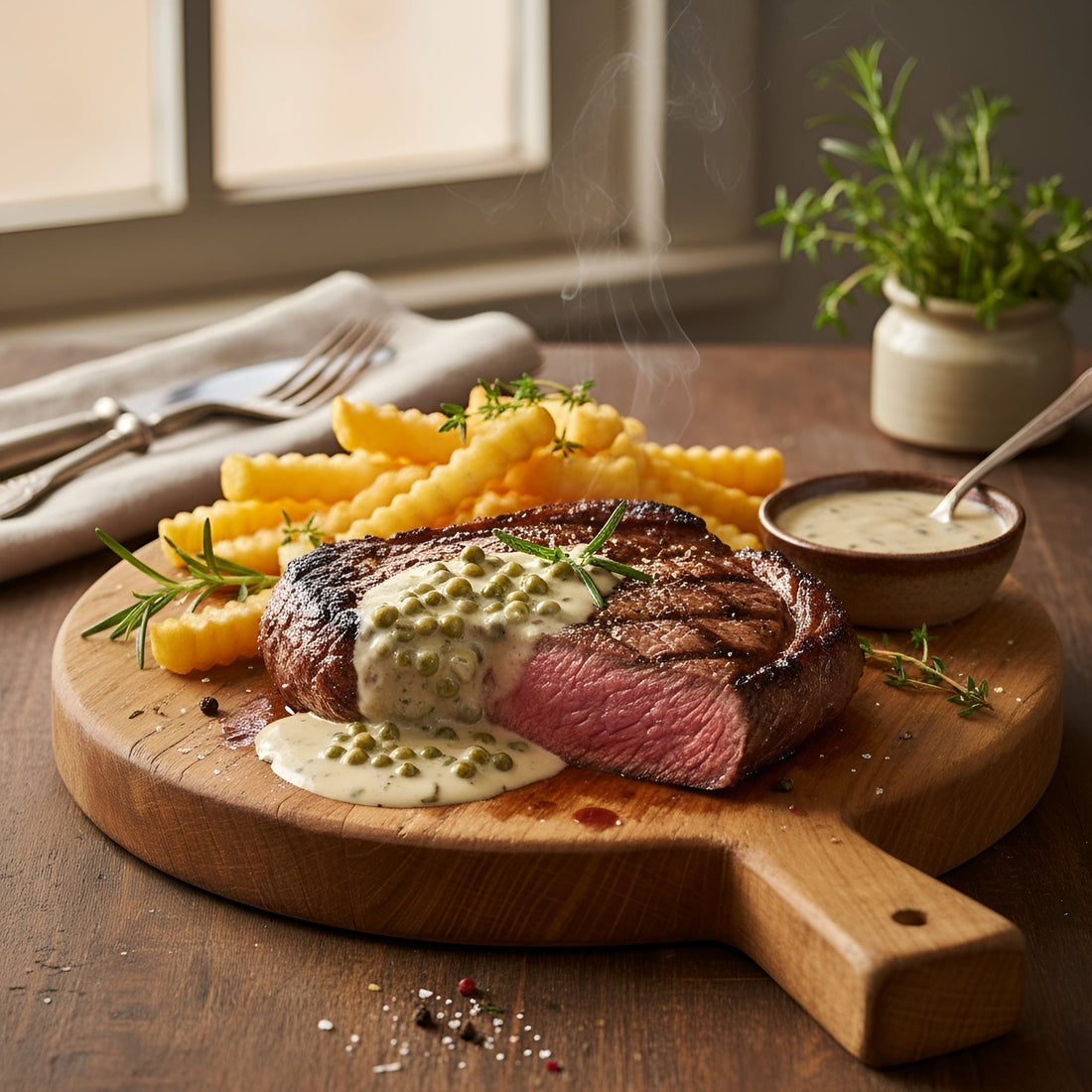 Hirschsteak Pfeffer klassisch (Steak au Poivre)