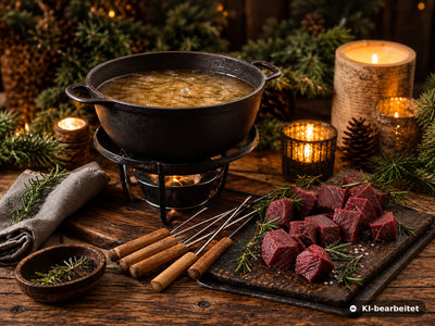 Fleischfondue mit Wild — Reh & Hirsch für Weihnachten & Silvester