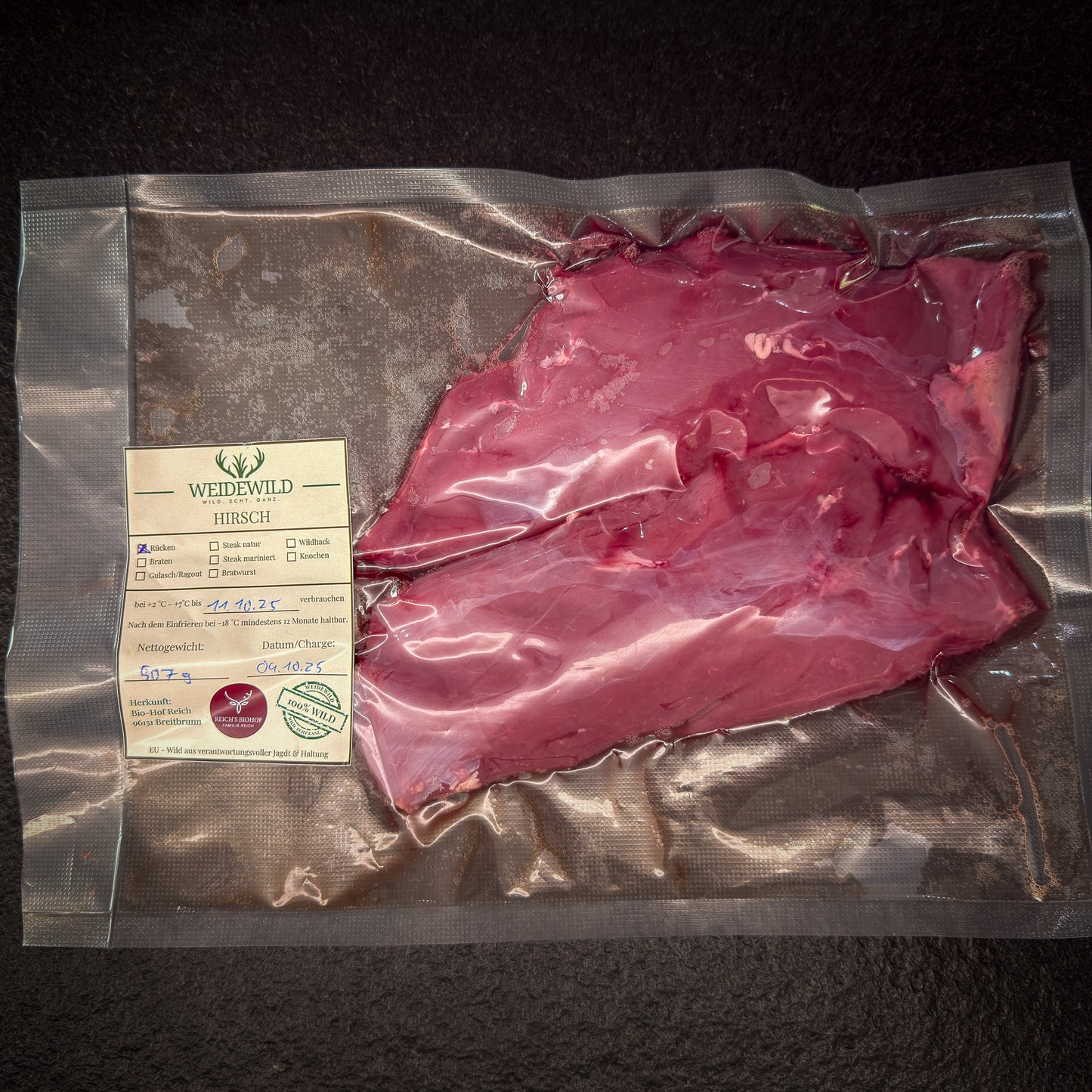 Grill & Pfanne Hirsch 2,5kg – BBQ-Paket mit Steaks und Wildbratwürsten