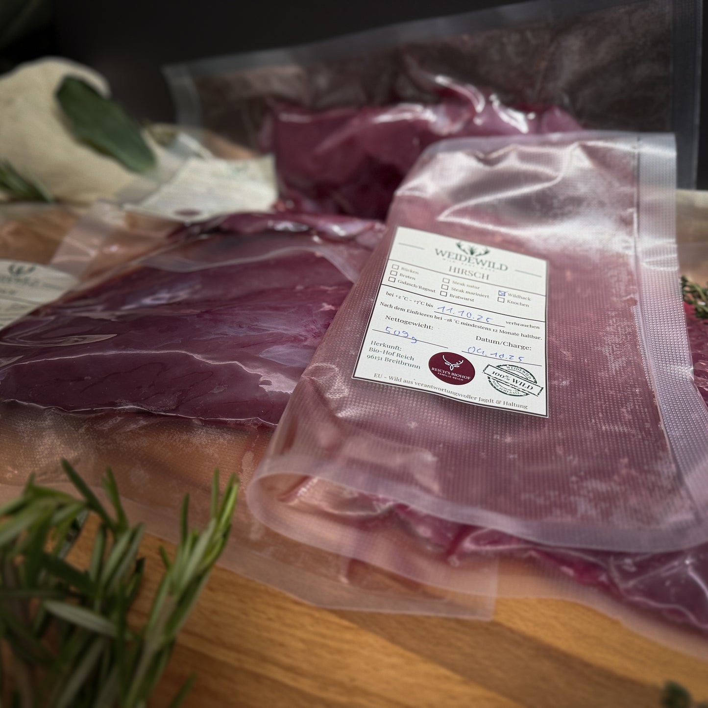 Grill & Pfanne Hirsch 2,5kg – BBQ-Paket mit Steaks und Wildbratwürsten