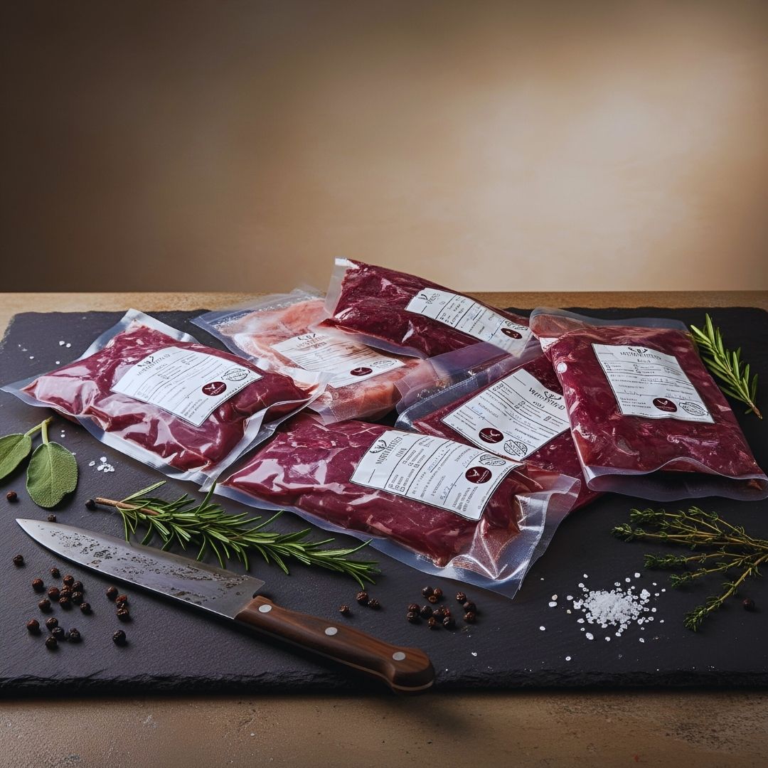 Edles Wildpaket vom Hirsch mit verschiedenen Cuts, aromatisch und regional verpackt für höchste Fleischqualität