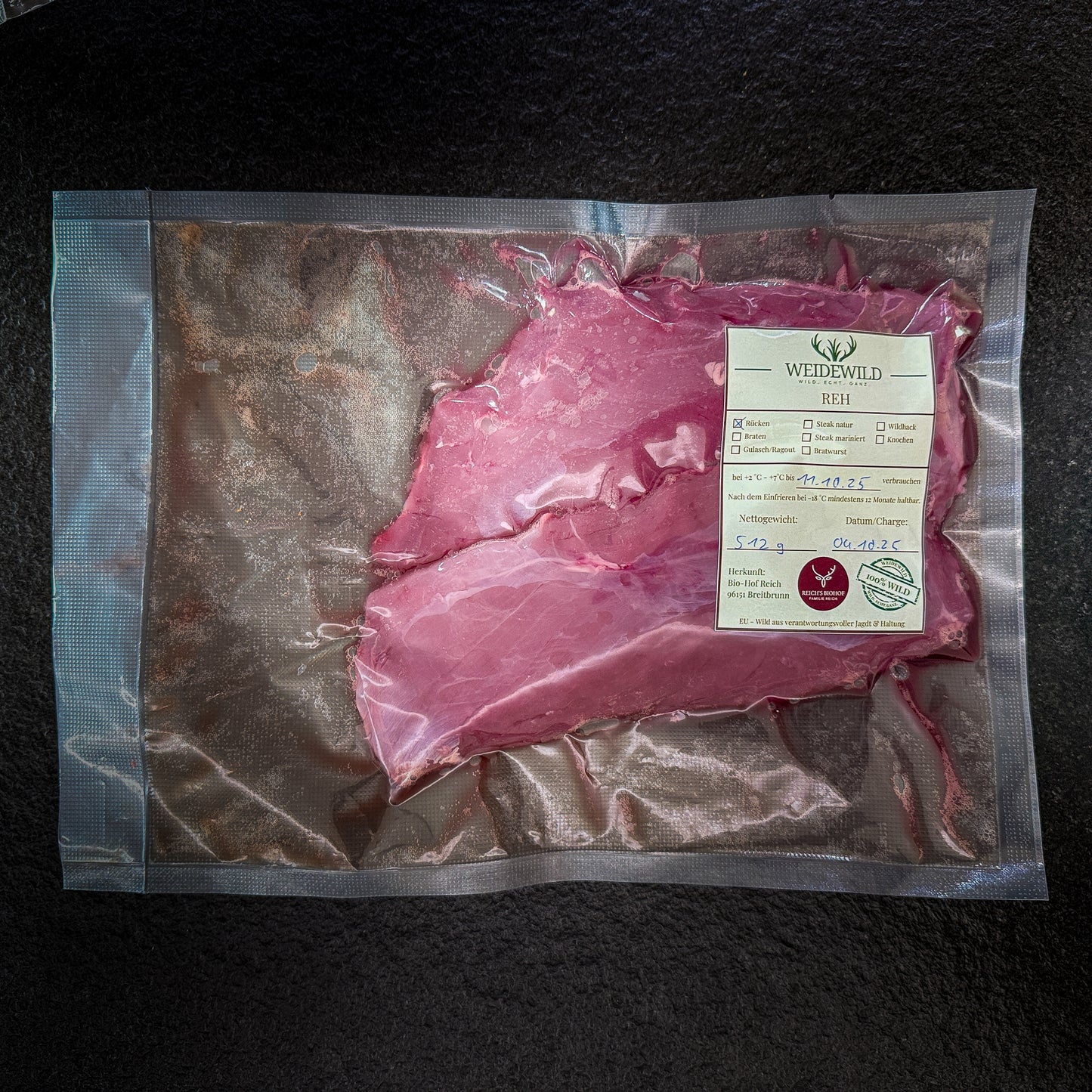 Grill & Pfanne Reh 2,5kg – BBQ-Paket mit Steaks und Wildbratwürsten