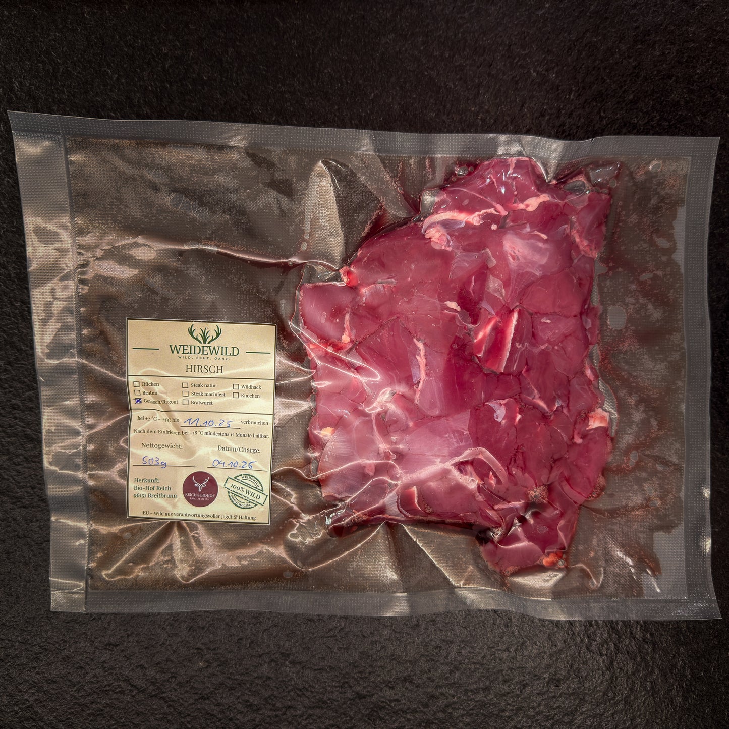 Hirsch Gulasch und Schmorbraten Würfel - Perfekt zum langsamen Garen