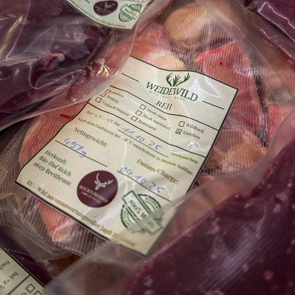 Reh Fondknochen für Wildfond und Knochenbrühe - Nachhaltige Nose-to-Tail Verwertung