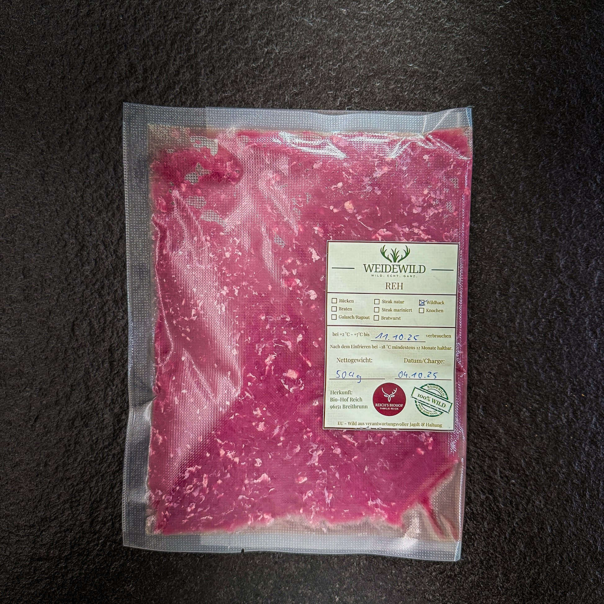 Reh Wild Hackfleisch für Burger und Bolognese - Mageres Wildfleisch