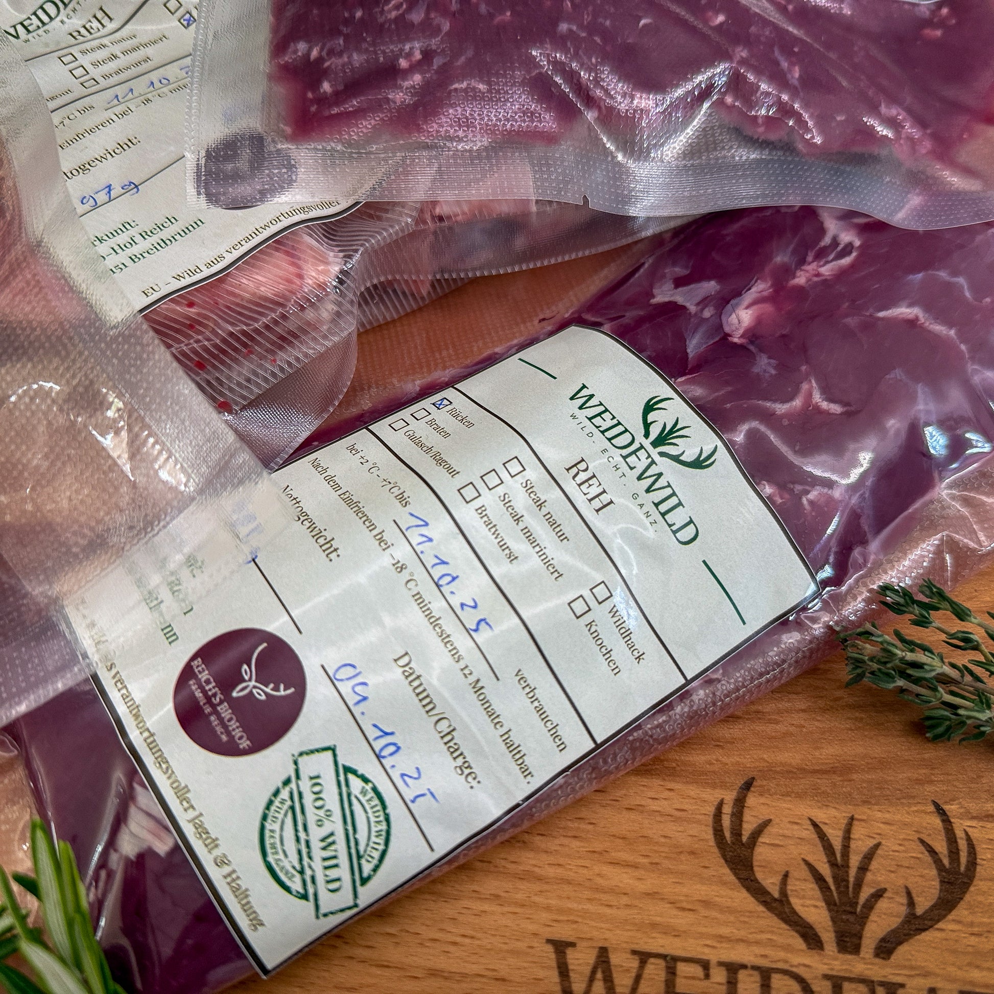 Rehrücken Filet zart Edelstück - Premium Teilstück vom Reh