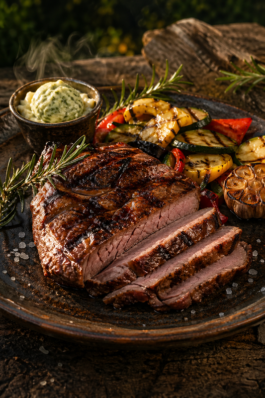 Gegrilltes Wildschwein-Nackensteak aus dem Sommer-Grillpaket – Wildbret aus den Bayerischen Staatsforsten von Weidewild.